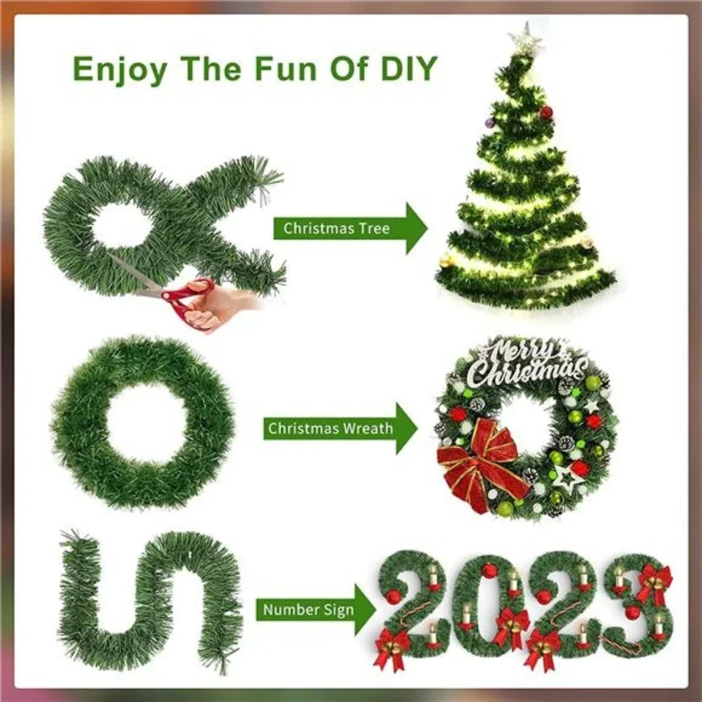 17 Feet Christmas Garland Christmas Decorations, Outdoor Christmas Decor